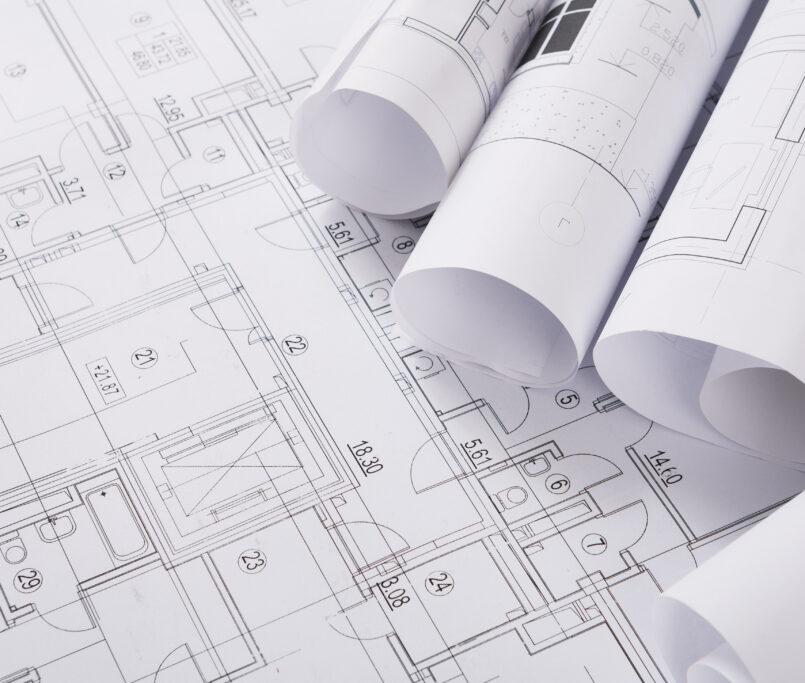 Plan of building. Architectural project background